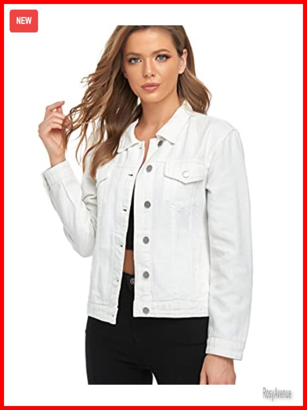 Womens Denim Jean Jacket Vintage Washed Denim Classic Fit Casual Retro